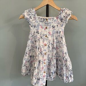 Joie White Cotton Floral toddler dress